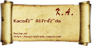 Kacsó Alfréda névjegykártya